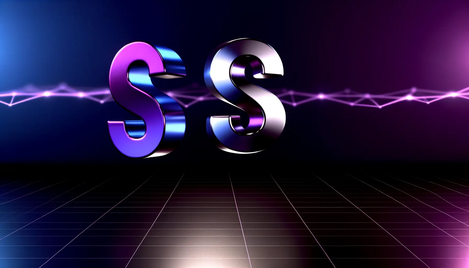 Solana and XRP cryptocurrency logos facing each other with energy connection on dark gradient background